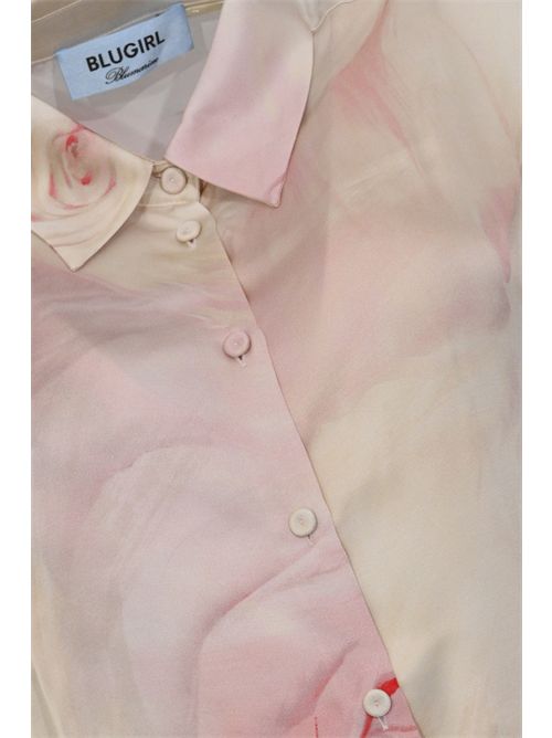 Camicia in raso con stampa rose BLUGIRL | RA6103 T530AP9400